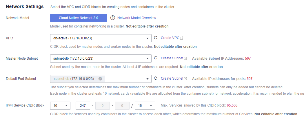 create cce network
