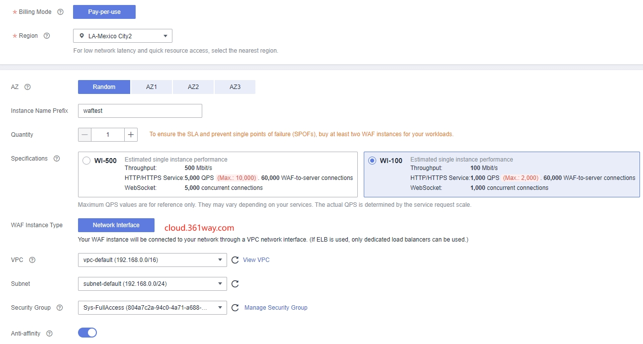 purchase dedicated mode waf